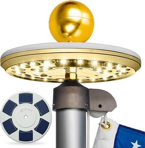 Deluxe Flag Pole Light Solar Powered - 1300 Lumen Solar Light for Flagpole - Light Up American Flag Outdoor with Solar Flag Pole Light from Dusk to Dawn for 12+ Hours - 100% Coverage Gold Flag Light