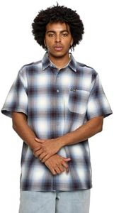 G-Style USA Western Casual Plaid Short Sleeve Button Up Shirt SS30 - Light Blue - 5X-Large