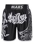 Hansber Kids Boys Girls Muay Thai Shorts Boxing Kickboxing MMA Trunks Gym Training Wrestling Sports Shorts Clothing Black 3-4