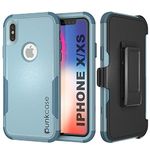 Punkcase for iPhone X Belt Clip Holster Case [Patron Series] 4-1 Rugged & Protective Multilayer Phone Cover W/Integrated Kickstand for iPhone X (5.8") (2017) [Mint]