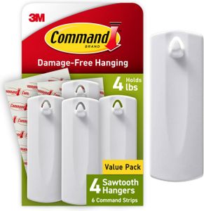 Command Sawtooth Frame Hanger, 4-Inch – Easy Wall Mounting