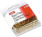 ACCO Paper Clips, Jumbo, Smooth, Gold, 50 Clips/Box (72532)