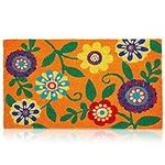 Juvale Floral Design Coir Doormat f