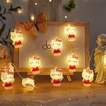 LEKIBOP Cute Cat Model Decorative Lights Gifts Fairy Lights Christmas Lights Valentine’s Day Decor 10ft 20LED Battery Operated String Lights Ornaments Indoor Outdoor Wedding Festoon Party (Style 1)