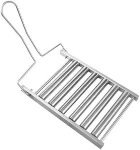 VinBee Large Hotdog Roller Stainless Steel Hot Dog Sausage Roller Rack BBQ Sausage Roller Rack Hot Dog Roller for Grill Evenly Cooked Hot Dogs(Large)