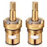 Enhon Faucet Cartridge Compatible with American Standard 994053-0070a or 994053-0070a/H Bathroom Kitchen Bathtub Faucet Stem Replacement, 4z-24h Hot and Cold Replacement Stem, Brass (2 Pack)