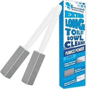 [2 Pack] Pumice Stone for Toilet Cleaning, Pumice Cleaning Stone Toilet Bowl with Extra Long Handle for Removing Toilet Bowl Ring, Pool, Bathroom,Toilet Brush, Tiles & BBQ Grills