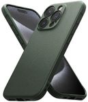 Ringke Onyx [Feels Good in The Hand] Compatible with iPhone 15 Pro Case, Anti-Fingerprint Technology Prevents Oily Smudges Non-Slip Enhanced Grip Precise Cutouts for Camera Lenses - Dark Green