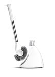 simplehuman Toilet Brush with Caddy, Stainless Steel, White