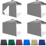 JANCANOPY Dark Grey SideWall for 10x10 Canopy Frame, 3 Pack SunWall and 1Pack Door Only, (with Zippers)