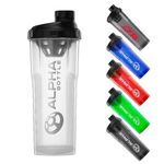 Alpha Designs | Protein Shaker Bottle | 1000ml Gym Cup | for Protein Powder Shakes & Sports Supplements | Pre Workout Mixer | BPA Free | 1L | Clear