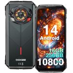 DOOGEE S Punk Rugged Smartphone Android 14, 16GB+256GB/1TB, 10800mAh 33W Charging, 126dB Super Speaker, 50MP+16MP, 6.58" FHD+ 90Hz,IP68 Waterproof/LED Light/4G Dual SIM/NFC/OTG/Face/Fingerprint Unlock