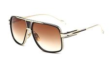 DESIZER Desire Sunglasses for Men Oversize Classic KGF Rocky Bhai Shades Goggle Retro Gold Alloy Frame Sun Glasses