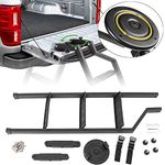 JHCHAN Tailgate Ladder Fits Ford Ranger, VW Amarok & More - Universal Foldable 360° Rotated Compatible With Tailgate Height Below 35” Truck