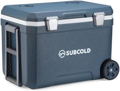 Subcold MOBI Wheeled Cooler Box – Insulated Cool Box on Wheels with Handles and Drain | Ice Cooler for Travel, Car, Camping & Outdoor | Stays Cool for Days | PU Foam Insulation (Blue) (45L)
