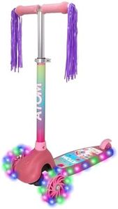 ATOM Unicorn Eclipse Light-Up 3 Wheeled Scooter | Kids Push Scooter With Adjustable Handle Height | Adjustable Handle Height Scooter For Boys And Girls| Kick Scooter For Kids Aged 3-12