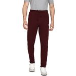 Van Heusen Men Athleisure Smart Tech Regular Fit Trackpants-Easy Stain Release, Anti Stat, Ultra Soft_50056_Cabarnet_XL, Maroon