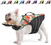 Mklhgty Dog Life Jacket, Reflective Dog Life Vest with Removable Neck Float High Buoyancy for Swimming and Boating, Ripstop Pet Safety Swimsuit Rescue Handle for Small Medium Large Dogs