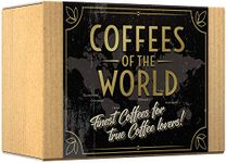 Gourmet Coffee Gift Set - COFFEES OF THE WORLD | Ground Coffee 600g (6 x 100g) - 6 Finest Single Origin | Hamper Style Gift Idea for Him & Her | Enjoy in the comfort of your home