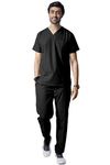 UNIFORM CRAFT Men’s Scrub Suits DSV || 5 pocket scrubs | Ideal for doctors, dentists, vets, nurses & healthcare professionals (Black, L)