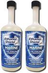 Ethanol Shield MARINE Fuel Stabilizer & Preservative - 2 PACK (2-24 oz bottles) - Full Fuel Cleaner - Fuel Injector Cleaner - Removes Water- Protects Fuel System - Each bottle treats 240 gallons