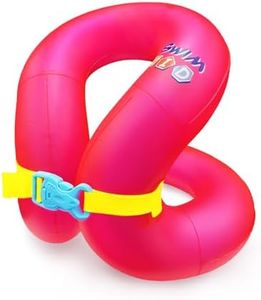 Swim Vest for Kids 33-88 lbs-Portable Inflatable Pool Floats Swimming Ring with Adjustable Safety Buckle-Swim Arm Bands with Double Surround Air Bag (Pink, S(for Weight:33-50lbs/age 3-6 yrs))