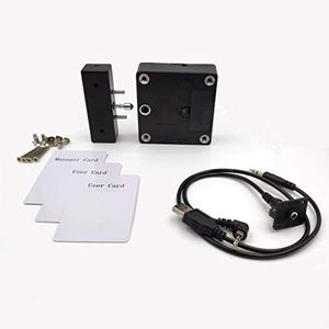 2nd-Gen Hidden RFID Cabinet Lock with Emergency Power Cable for Wooden Safe,Cabinet,Locker,Drawer,Sliding Door