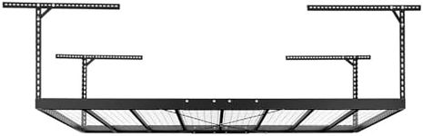 NewAge Products 4 ft. x 8 ft. VersaRac Pro Adjustable Overhead Garage Storage Rack, Heavy Duty Steel Garage Storage Organization, Ceiling Storage Racks, 800lbs Weight Capacity, (Black), 41200
