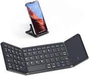 Artciety Foldable Bluetooth Keyboard, Folding Portable Wireless Keyboard with touchpad,Travel Pocket Keyboard for iOS Android Windows Mac Smartphone Tablet & Laptop, Sync Up to 3 Devices, Black