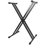 Axus Rocket KXS02 Heavy Duty Keyboard Stand Double Braced - Folds Flat, Adjustable Height, Black