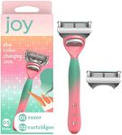 Joy Color-Changing Razor for Women, Shave Kit with 1 Handle + 2 Razor Blade Refills