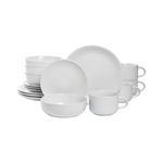 10 Strawberry Street Wazee Matte 16 Pc Coupe Dinnerware Set, White