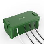 Outdoor Plug Cover Weatherproof, Diivoo Waterproof Extension Cord Box Protector, Enough Space 4 Cable Seal Entry, Protect Power Strip, Timer Electrical Box, Holiday Light Decoration, Green