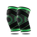 Hambler Knee Support for men & Women Knee Brace For Knee Pain relief Knee Caps for Women & Men Knee Pads For Gym Squats knee Belt A4- Pack2 (Green)