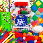 Made By Me! Ultimate Jar of Crafts, 200+ Piece Rainbow Craft Supply Bundle, Craft Supplies Starter Kit, Great Arts & Crafts Kit for Travel and On-The-Go, Perfect for Kids and Adults Ages 6+