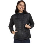 Bewakoof Women's Solid Relaxed Fit Full Sleeve Hooded Nylon Plus Size Puffer Jacket