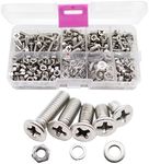 binifiMux 550pcs M4 Phillips Flat Head Countersunk Machine Screws Bolts Nuts Washers Assortment Kit, 304 Stainless Steel, M4 x 6mm/ 8mm/ 10mm/ 12mm/ 16mm