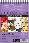 Daler-Rowney Optima Lightly Textured 250gsm A5 Mixed Media Paper Spiral Pad, 30 White Sheets, Ideal for Professional Artists & Students
