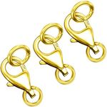 14K Gold Plated 925 Sterling Silver Lobster Claw Clasp with Closed Jump Rings,Necklace Clasps and Closures Suitable for Jewelry Making Necklaces Bracelet Made in Italy