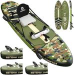 iTAOSTAR TAOSTAR Adventure 12' × 39" Inflatable Stand Up Paddle Board with Seat, Extra Wide SUP Board with 5 Fins Stable Design for Fishing, Youth, All Skill Levels, Lakes, Oceans