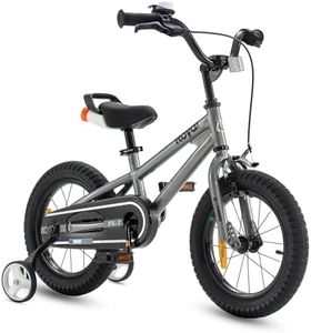 RoyalBaby Kids Bike Freestyle Bicycle for Boys and Girls, 14 Inch for Toddlers to Big Kids, Grey