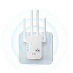 GAMESIR WiFi Range Extender Dual LAN Port/Signal Booster Upto 300 Mbps Speed, 2.4 Ghz Frequency in Low Network Area, Easy Installation Internet Device for Home & Office-White