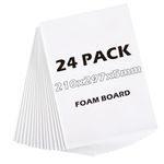 YOUNTHYE 24Pack Foam Board A4, White Polystyrene Sheet 5mm Thick Polystyrene Foam Sheet for Model Making, Mounting Photos, Presentations, Arts and Crafts Projects