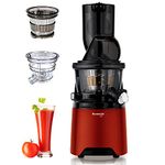 Kuvings Evo810 Red Professional Cold Press Whole Slow Juicer, World'S Only Juicer With Patented Rubber & Silicon-Free Technology, All-In-1 Fruit & Vegetable Juicer (Evo810 Red) - 240 Watts