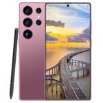 C25 Ultra Cell Phone Unlocked Phones 2025 Android 14 Mobile Phone with Build-in Pen, 12GB+512GB, 7" Display, 108MP+68MP Camera 8000 mAh 5G Dual SIM Smartphone (Rose red)