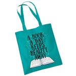 Bang Tidy Clothing Tote Bags For Women A Book a Day Printed Cotton Shopper Bag Gifts EMRLD