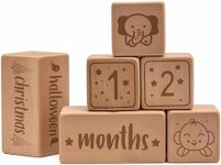 Custom Wooden Monthly Milestone Cubes, Personalized Home Decor Gift, Name SIgn Baby Age Blocks, Newborn Photo Ideas, Week Month Year Blocks Nursery Décor, Montessori Décor Engraved Name Wood Blocks