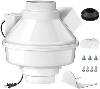 Dryer Booster Fan with Auto On/Off Pressure Sensor-4” DBF 110 Inline Dryer Vent Booster for Long Duct Runs for Indoor/Outdoor, Reduces Drying Time & Lint Buildup 167 CFM