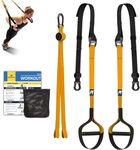 RHINOSPORT Sling Trainer Set with Door Anchor Adjustable Fitness Home Suspension - Suitable for Travel and for Indoor and Outdoor Training