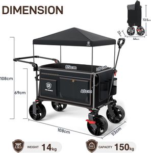 EVER ADVANCED 225L Festival Trolley – Heavy Duty Folding Cart